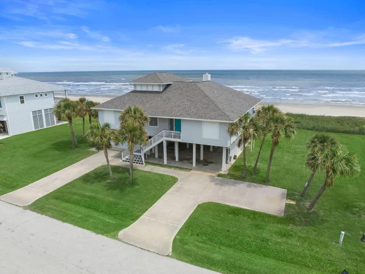 Beachfront Beauty With Hot Tub - 10 Steps To Sand Villa Galveston Exterior photo