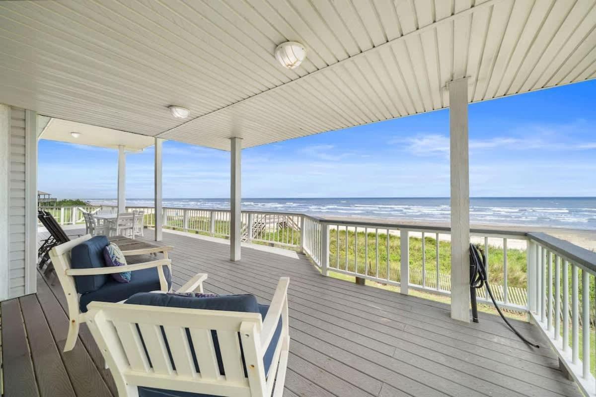 Beachfront Beauty With Hot Tub - 10 Steps To Sand Villa Galveston Exterior photo